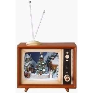 9 Retro Musical TV Television Set with Animated Christmas 