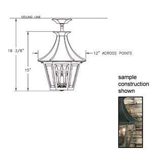  Hanover Lantern B19 Westminster LE Series Outdoor Ceiling 