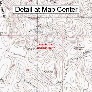  USGS Topographic Quadrangle Map   Soldier Cap, Idaho 