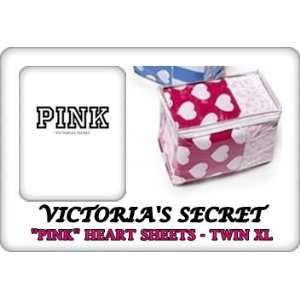   Secret LOVE YOU PINK Hearts Bed Sheets   Twin XL