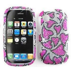 Samsung Messager Touch R630 Full Diamond Crystal, Pink Hearts on White 