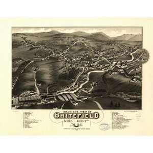 1883 Birds eye map of Whitefield, New Hampshire 