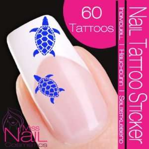  Nail Tattoo Sticker Turtle / Tortoise   blue Beauty