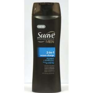 Suave Men 2 in 1 Shampoo + Conditioner, Ocean Charge, 12.6 Ounce (Pack 