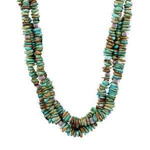  Torsade Turquoise Necklace   3 Strands, Over 400 Nuggets 