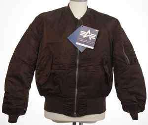   Industries Vintage MA1 Flight Jacket Chocolate USA Sizes NWT Army Navy