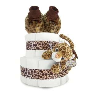  Luxe Leopard Couture 2 Tier Baby Diaper Cake Baby