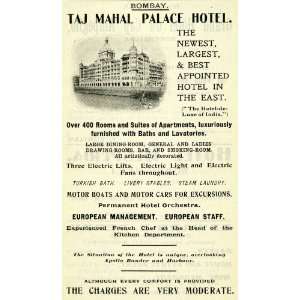  Ad Bombay Taj Mahal Palace Hotel Apollo Bunder Harbor India Turkish 