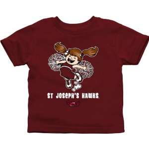  Saint Josephs Hawks Toddler Cheer Squad T Shirt   Cardinal 