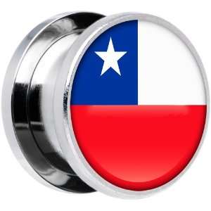  14mm Stainless Steel Chile Flag Saddle Plug Jewelry