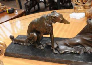Art Deco Bronze Figurine Statue Greyhound Dog  