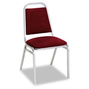  Alera® Square Back Stacking Chairs with Burgundy Fabric 
