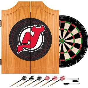 NHL New Jersey Devils Dart Cabinet includes Darts and Board   Game 