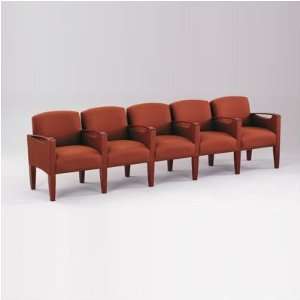  Brewster Series Five Seats with Center Arm Finish Walnut 