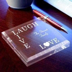  Personalized Live, Love, Laugh Keepsake & Paperweight 