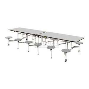 Virco® Folding Mobile Table 144L   Medium Oak Top   16 