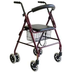  Karman Rollator With Push Down Brakes (Burgundy) Health 