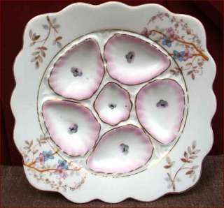 Austrian Porcelain Oyster Plate Gurthez Carlsbad 1900  