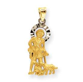 14K GOLD St Saint Francis of Assisi Frame Charm Pendant  