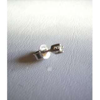 9ct White Gold Solitaire Diamond Single Ear Stud Earring,New  