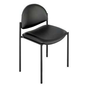 Safco Products   Wicket Stack Chair with Vinyl   7021BL   Color Black 