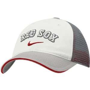  Nike Boston Red Sox Ash Mesh Relaxed Swoosh Flex Fit Hat 