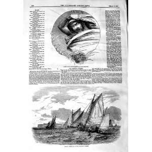  1847 HERRING FISHING ISLE MAN BOATS MEADOWS ART HEAD