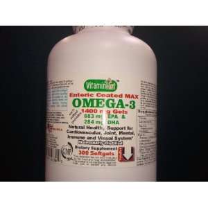 Vitamin Hut Enteric Coated MAX OMEGA 3 1400 mg Gels 683 mg EPA and 284 