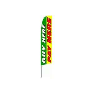  Buy Here Pay Here Feather Flag (11.5 x 2.5 Feet) Patio 