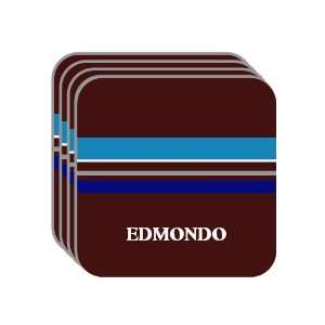 Personal Name Gift   EDMONDO Set of 4 Mini Mousepad Coasters (blue 