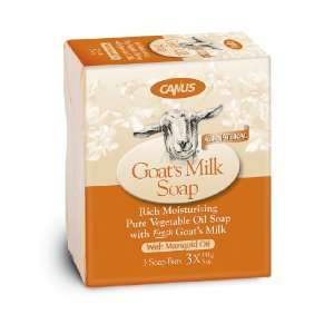  Canus Goats Milk Natural Marigold Oil Soap, 3 Count (Pack 