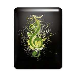  iPad Case Black Green Treble Clef 