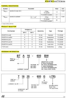 10 X BTA16 600BRG BTA16 600 Pb Free RoHS TRIAC 16A 600V  