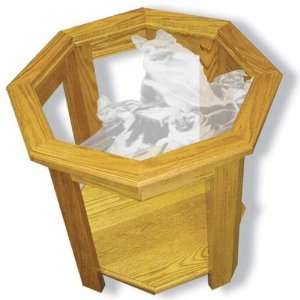  Etched Glass German Shepherd End Table   Octagon Kitchen 