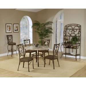 Brookside Round Dining Table W/ Stone Top by Hillsdale   Brown Powder 