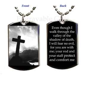 Psalm 234 Vally Of Death Bible Phrase Pendant Necklace
