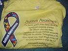 Adult Medium 100% cotton preshrunk Autism Awareness Ribbon Yellow t 