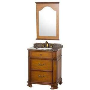  Una 30 Inch Bathroom Vanity and Mirror   Brown