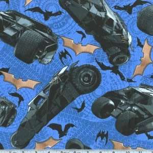  45 Wide Batman Batmobile Blue Fabric By The Yard Arts 