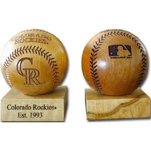  Colorado Rockies MLB Laser Engraved Wood Baseball Sports 