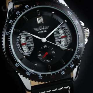   Black Dial WINNER Elegant Automatic Mechanical Man Wrist Watch  