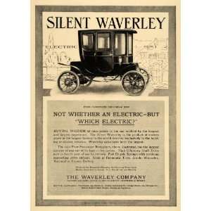  1911 Ad Waverley Electric Brougham Edison Battery Car Vehicle 