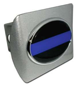 POLICE THIN BLUE LINE BRUSHED TRAILER HITCH COVER  