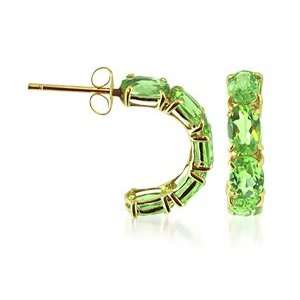    14 KT Yellow Gold Peridot Gemstone 14k Stud Post Earrings Jewelry
