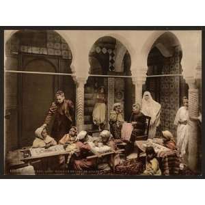Photochrom Reprint of Arab school of embroidery, Algiers, Algeria
