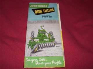 1950 John Deere Disk Tiller Brochure M & MT Tractor  