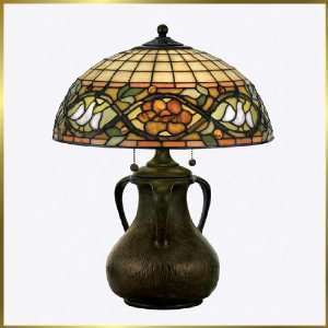 Tiffany Table Lamp, QZTF130TBE, 2 lights, Antique Bronze, 16 wide X 