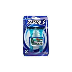  Touch3 Disposable Razors   For Sensitive Skin, 2 pc 