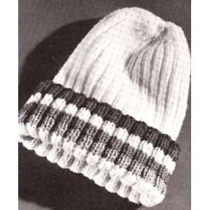 Vintage Knitting PATTERN to make   Knitted Beanie SNOW SKI Pea Cap HAT 
