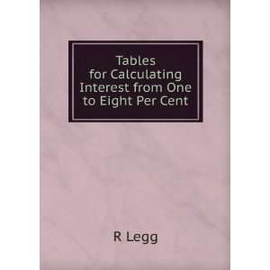   Interest from One to Eight Per Cent R Legg  Books